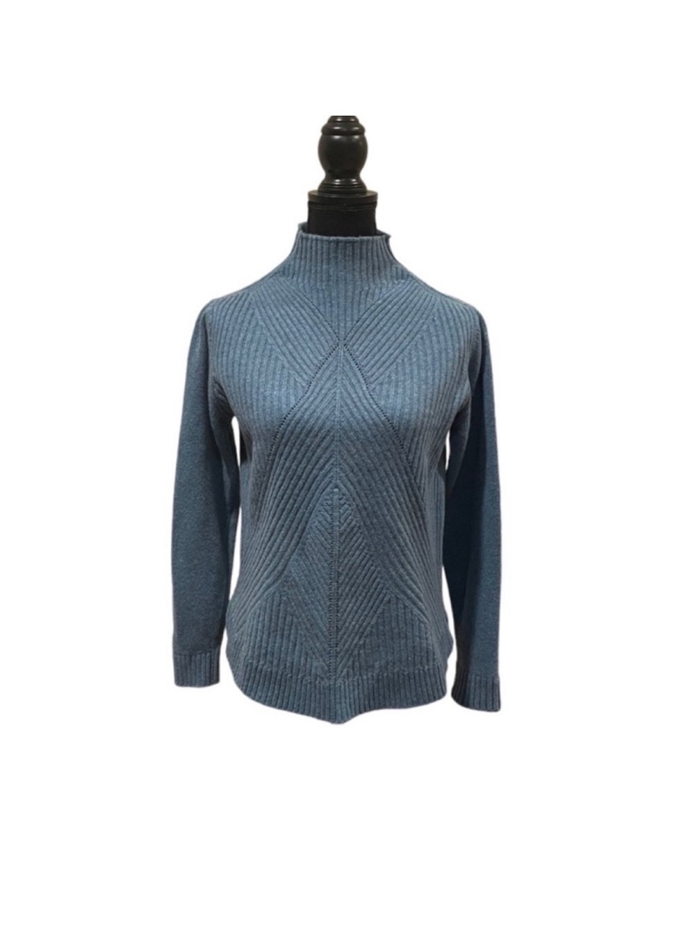 Bartolini NWOT cashmere wool blend mock neck knit ice blue sweater size medium